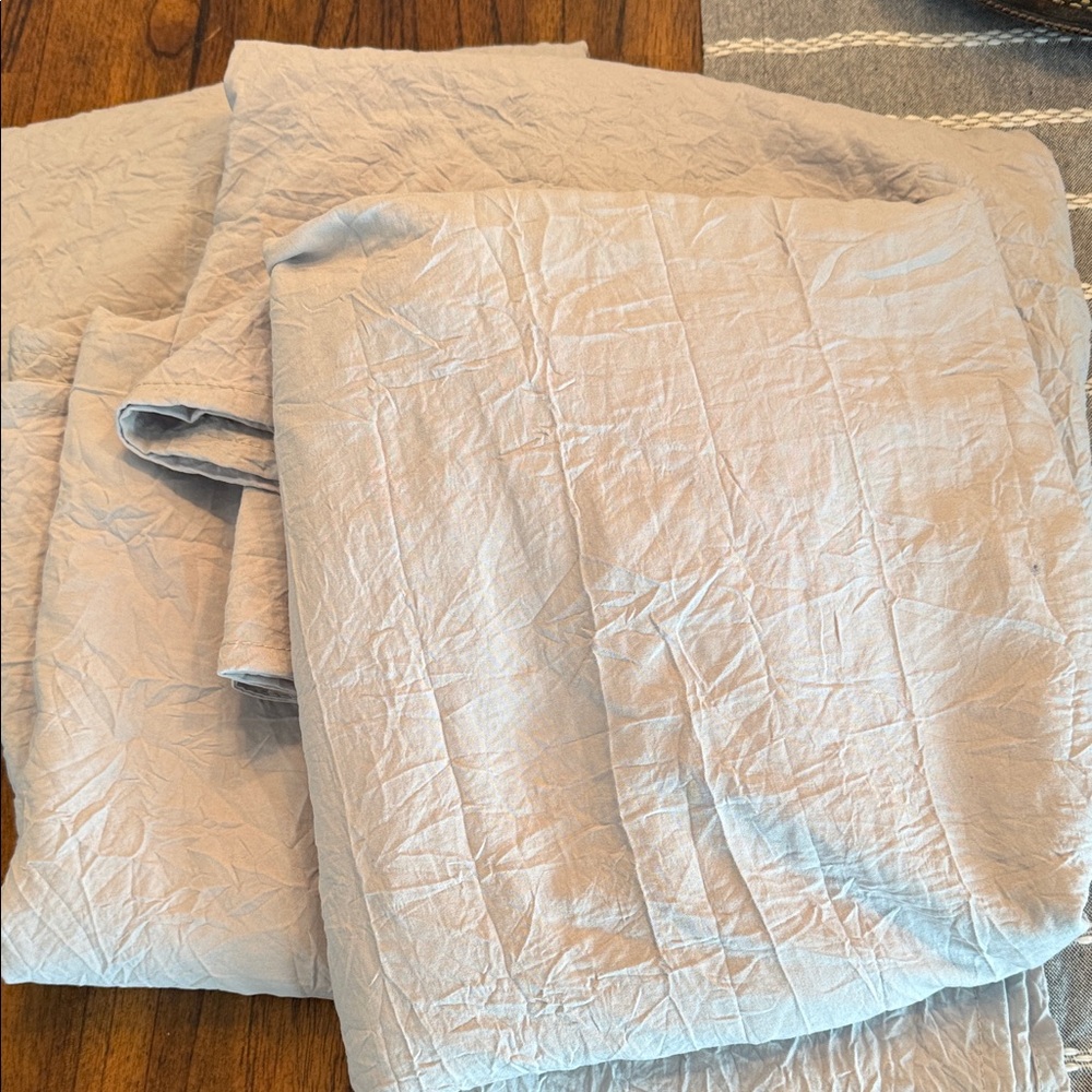 Free with any purchase 4 Soft dusty blue or white Drapes or curtains for Home